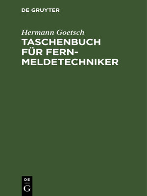cover image of Taschenbuch für Fernmeldetechniker